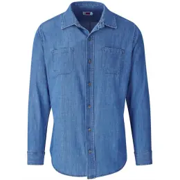 Mens Long Sleeve Eastwood Shirt Blue Front